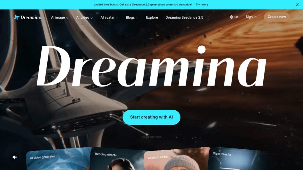 Capture d'écran de Dreamina