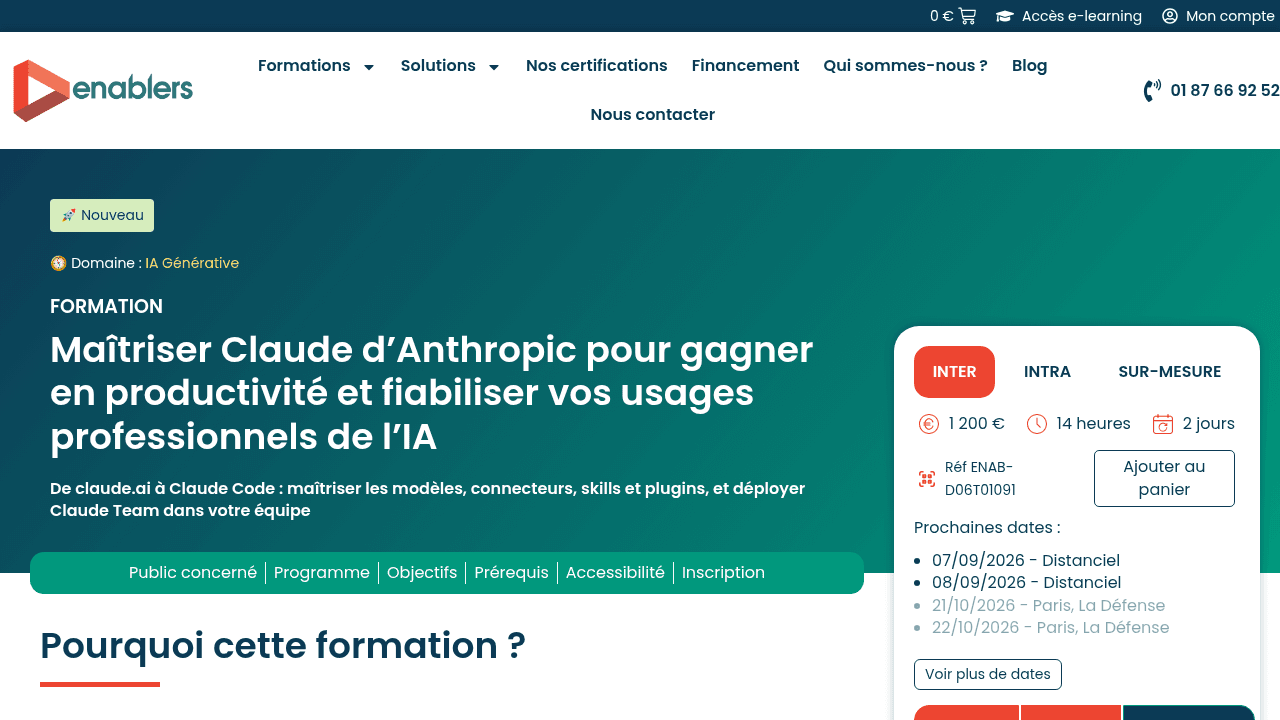 Formation Claude d'Enablers Institute