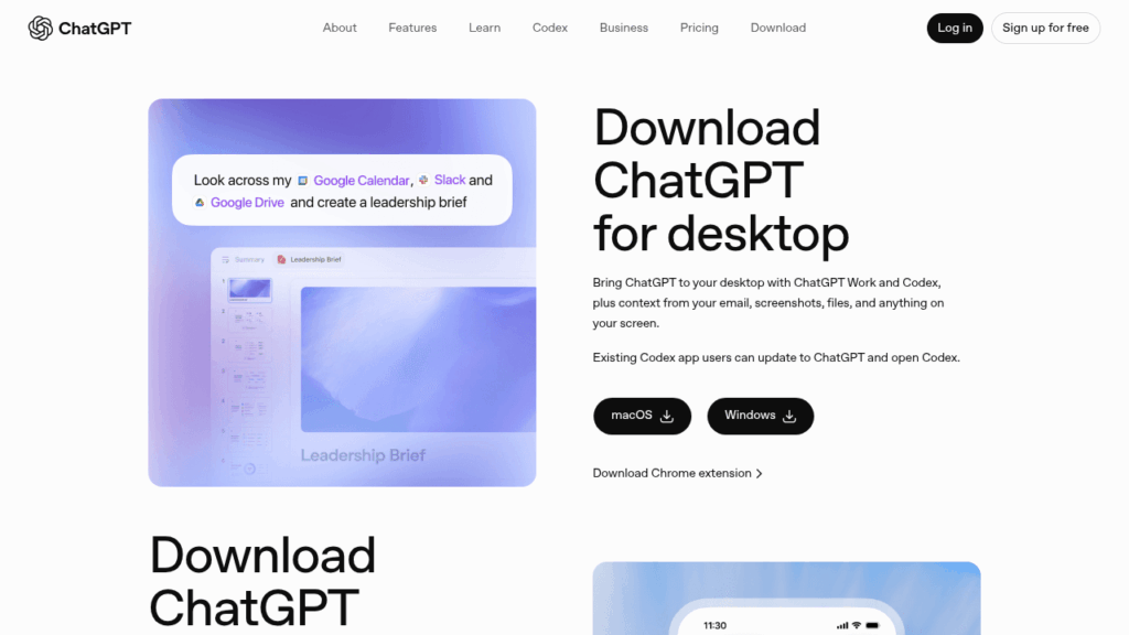 La page Atlas d'OpenAI redirige vers l'application de bureau ChatGPT