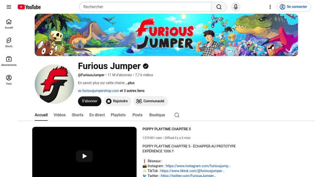 Chaîne YouTube de Furious Jumper