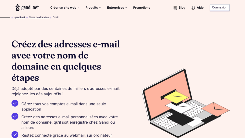 Capture d'écran de Gandi Mail