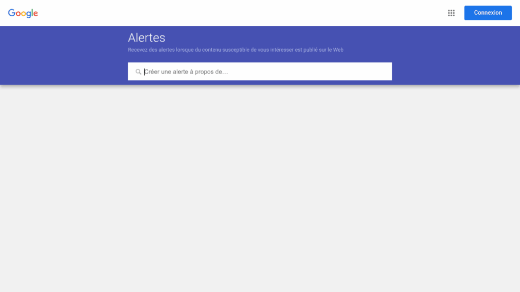 Capture d'écran de Google Alerts