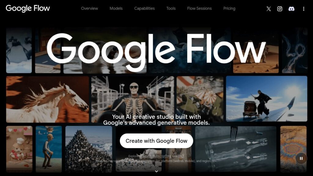Capture d'écran de Google Flow