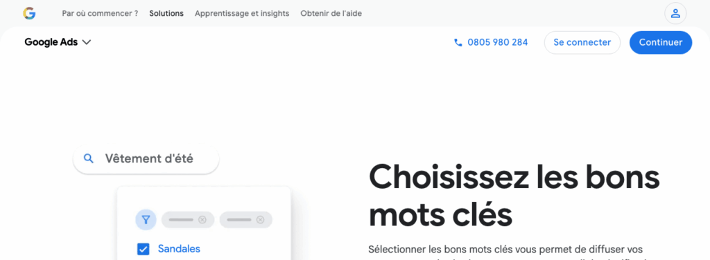 Capture d'écran de Google Keyword Planner