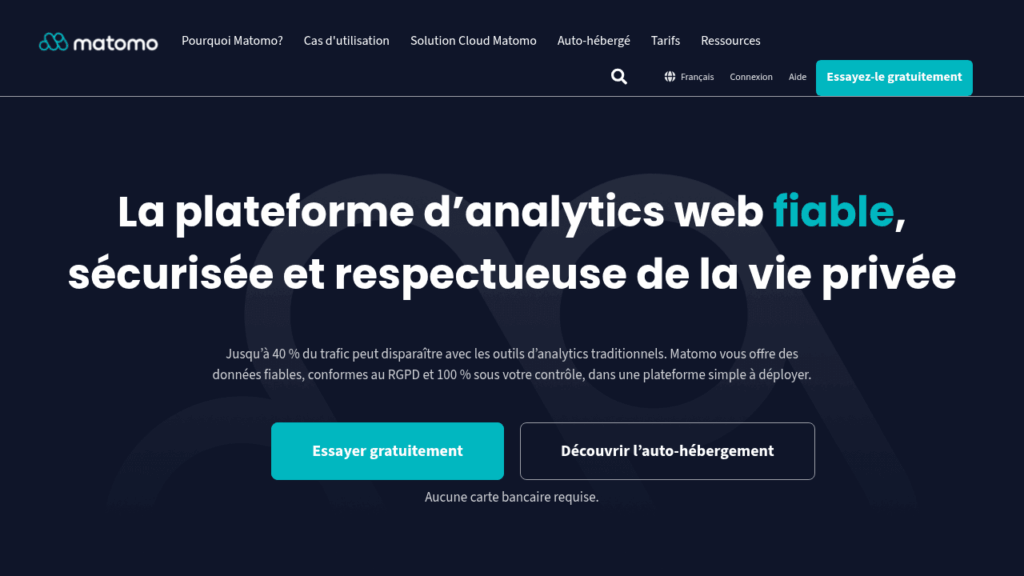 Capture d'écran de Matomo