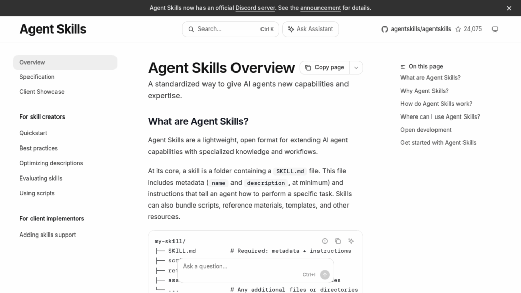 Le hub de compétences agentskills.io