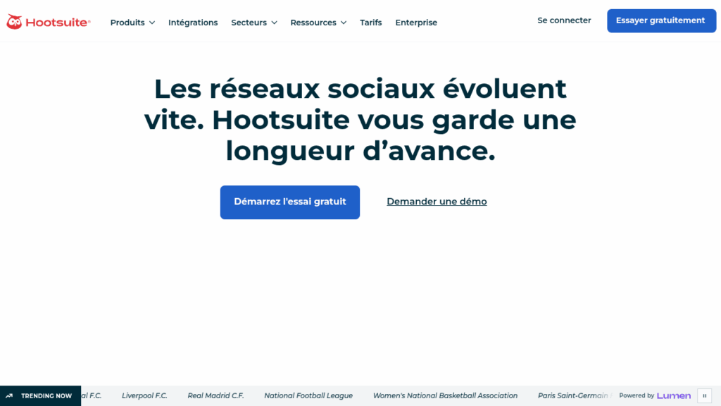 Capture d'écran de Hootsuite