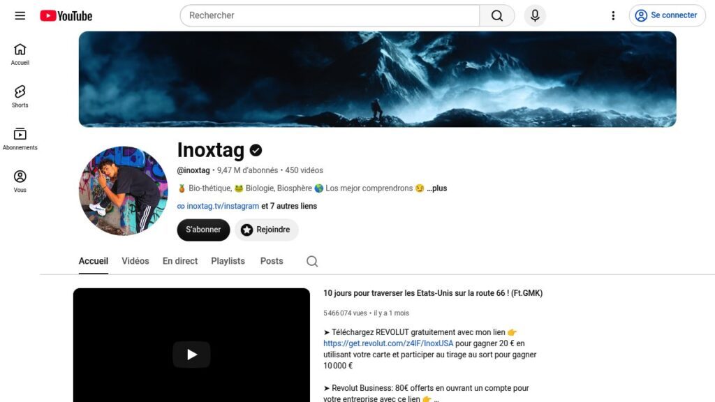 Chaîne YouTube de Inoxtag