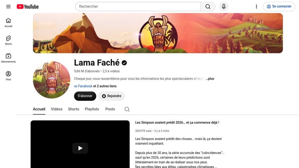 Chaîne YouTube de Lama Fâché