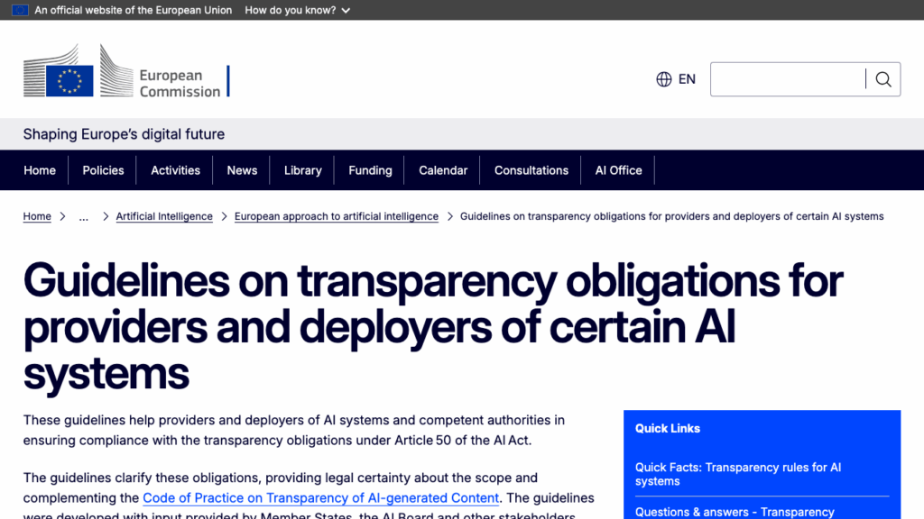 Les lignes directrices de la Commission européenne sur les obligations de transparence de l'article 50