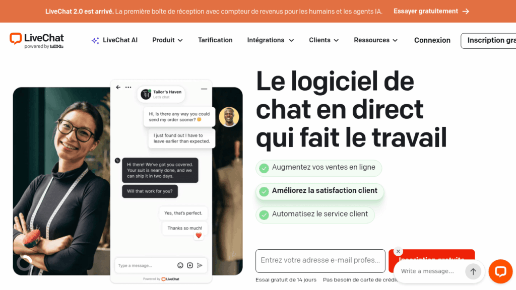 Capture d'écran de LiveChat