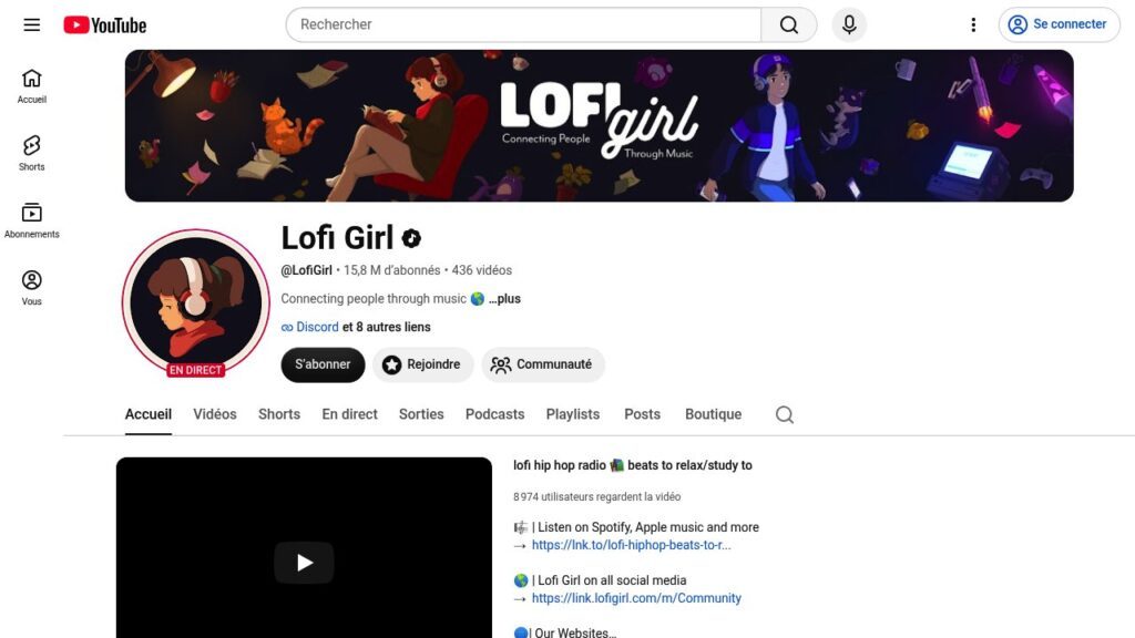 Chaîne YouTube de Lofi Girl
