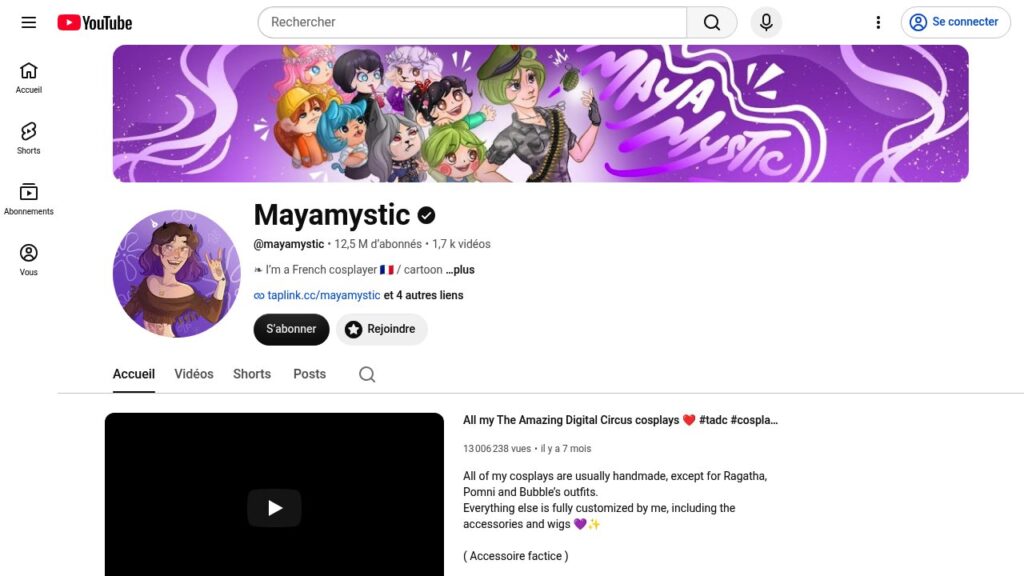 Chaîne YouTube de Mayamystic