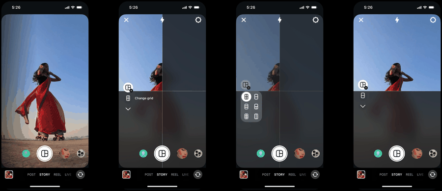 Mode Layout pour créer un collage en story Instagram