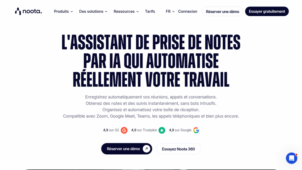 Capture d'écran de Noota