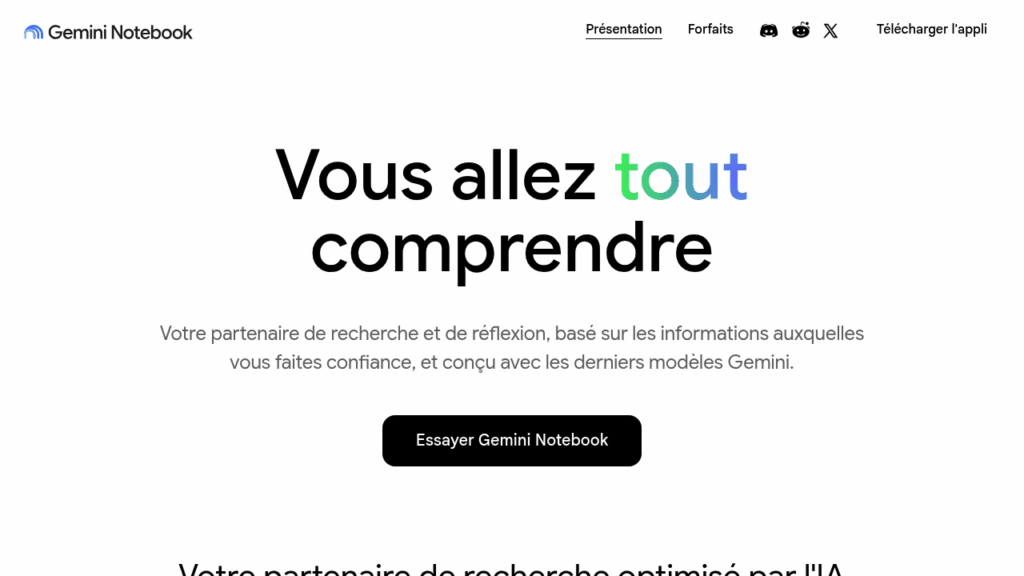 Capture d'écran de NotebookLM