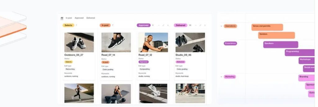 Vues galerie et chronologie d'Airtable