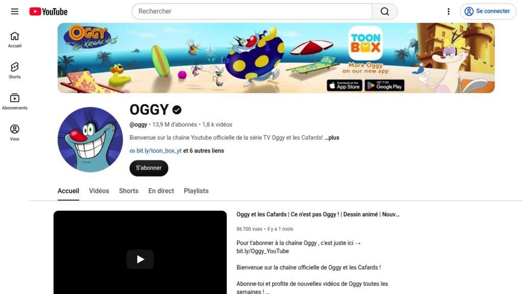 Chaîne YouTube de OGGY