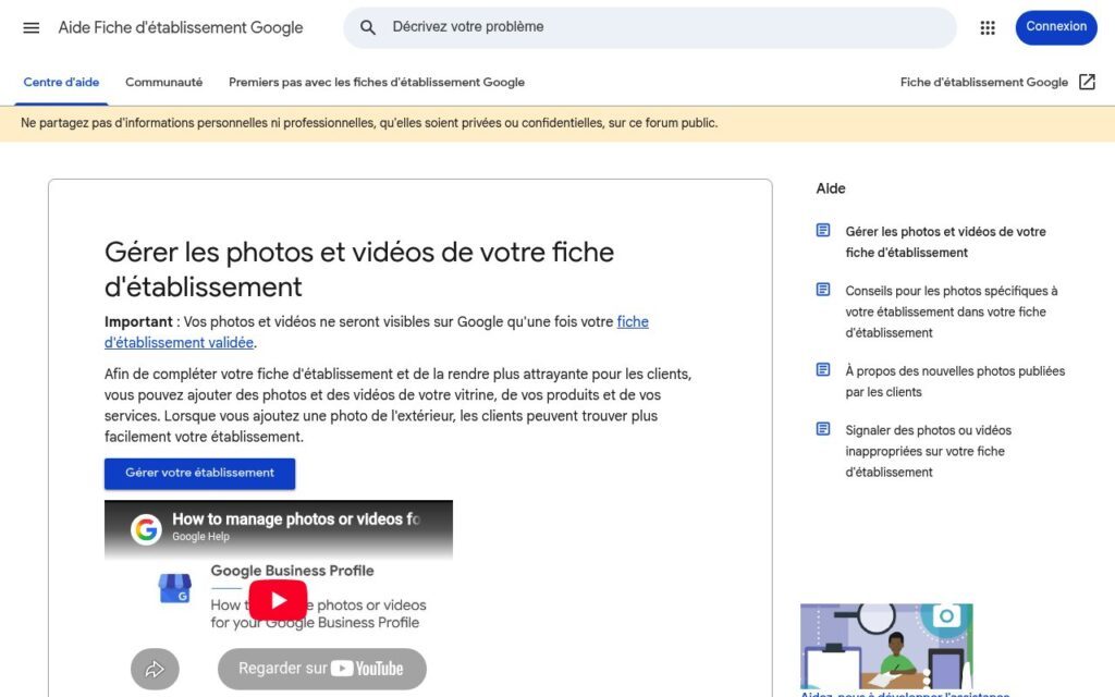 Gérer les photos de sa fiche d'établissement Google