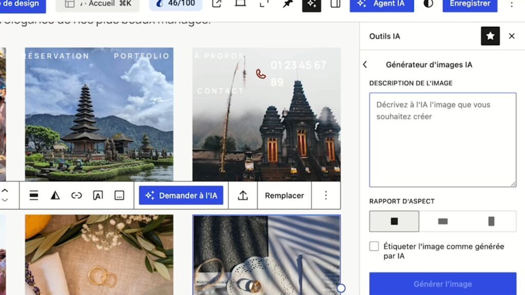 Le générateur d'images IA intégré à l'éditeur WordPress