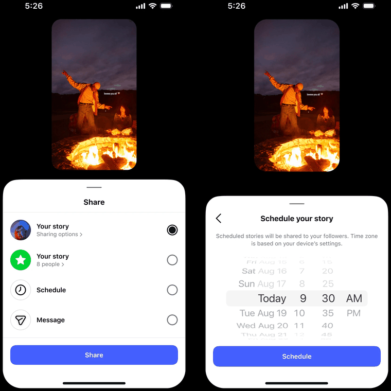 Programmer une story Instagram à l'avance