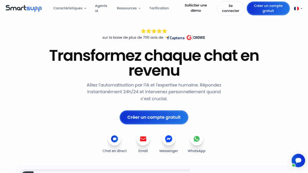 Capture d'écran de Smartsupp