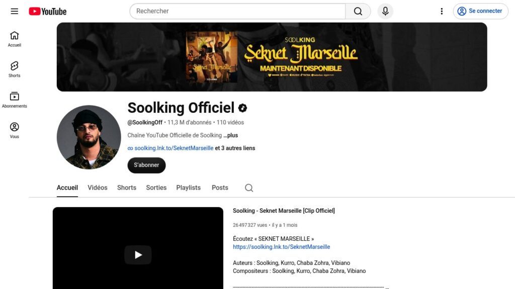 Chaîne YouTube de Soolking Officiel