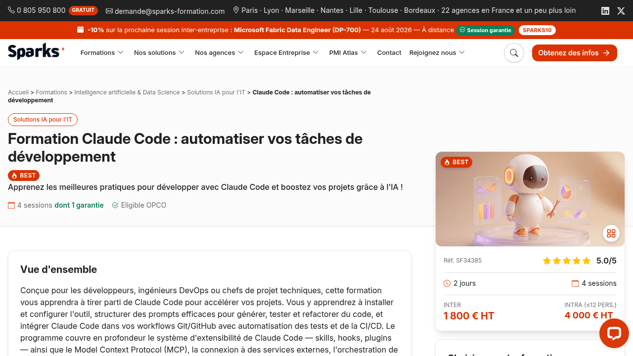 Formation Claude Code de Sparks Formation