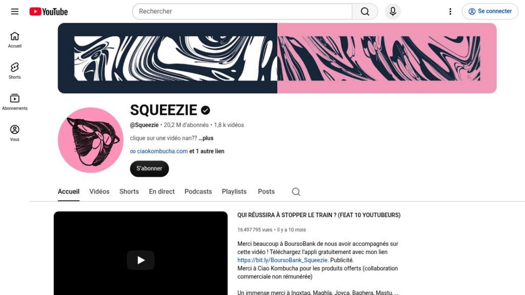 Chaîne YouTube de SQUEEZIE