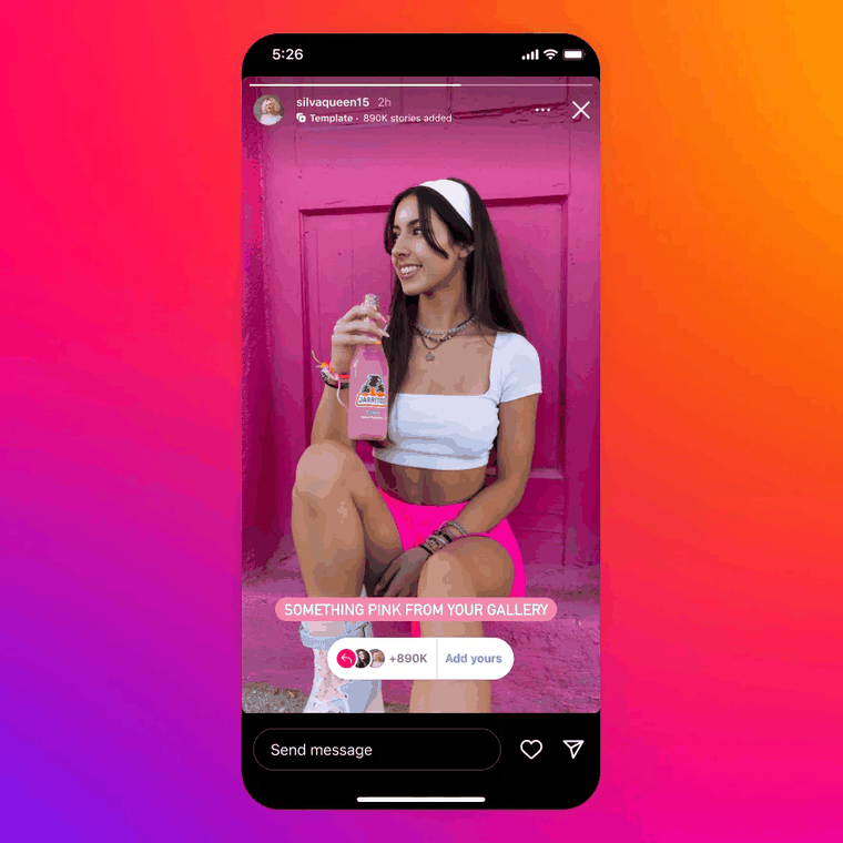 Sticker Ajoutez la vôtre (Add Yours) dans une story Instagram