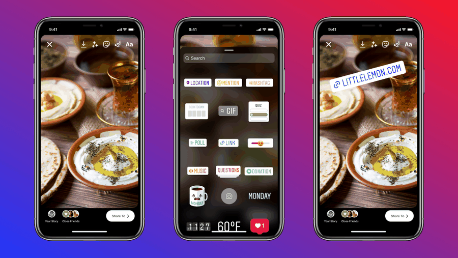 Sticker Lien dans une story Instagram