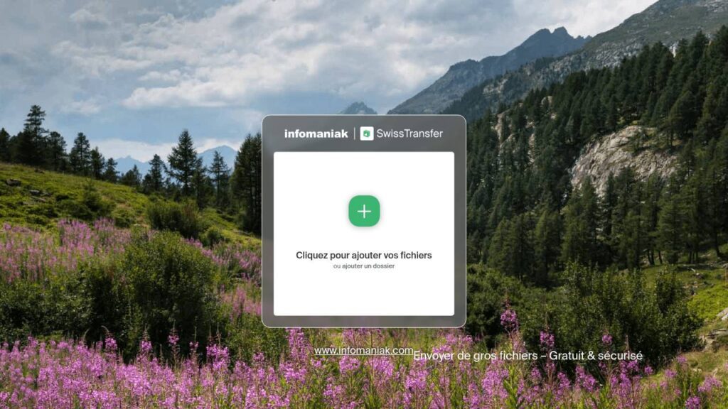 Capture d'écran de SwissTransfer