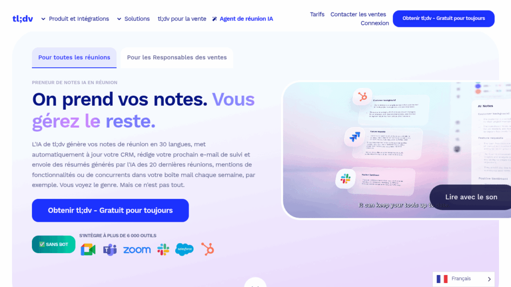 Capture d'écran de tl;dv