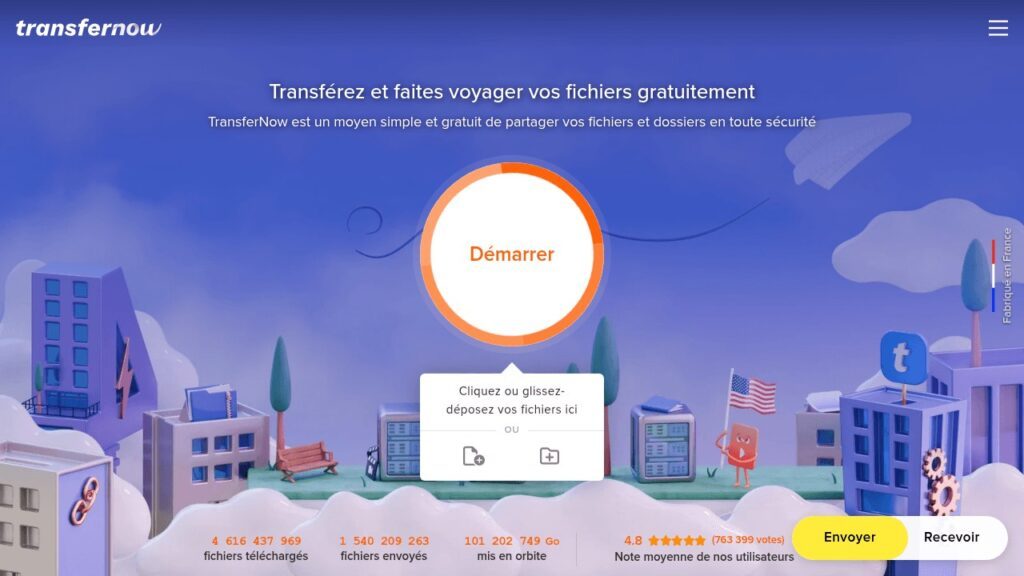 Capture d'écran de TransferNow