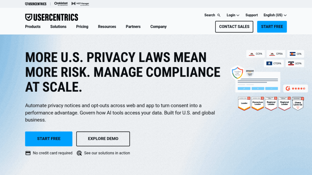 Capture d'écran de Usercentrics