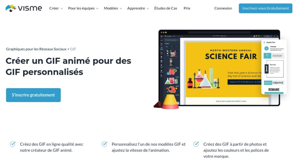 Capture d'écran de Visme