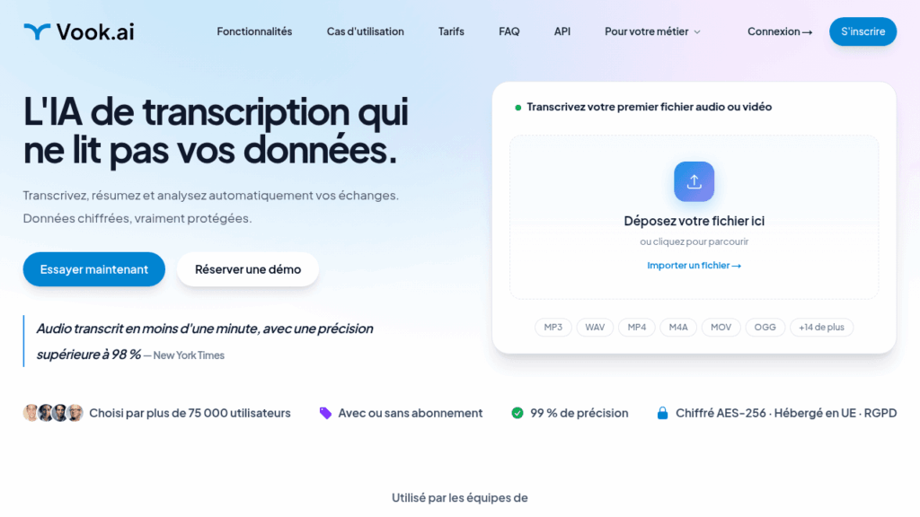 Capture d'écran de Vook.ai