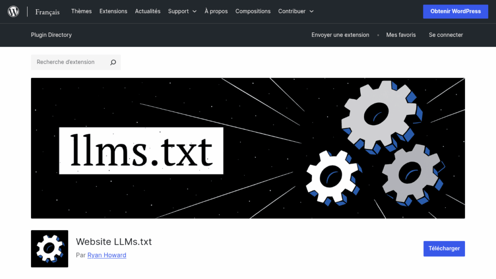 Capture d'écran de Website LLMs.txt