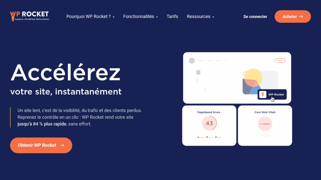 Capture d'écran de WP Rocket