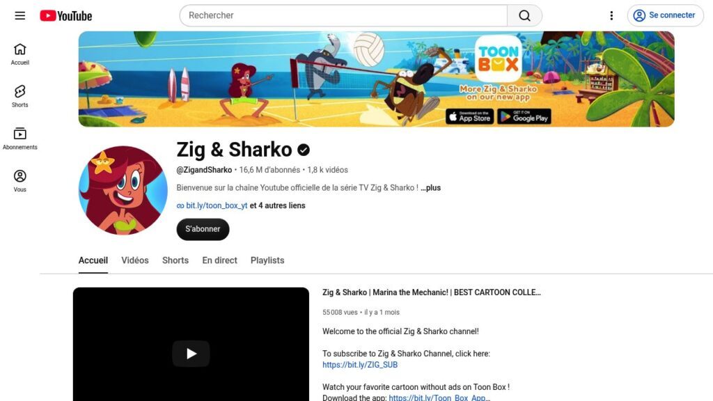 Chaîne YouTube de Zig & Sharko