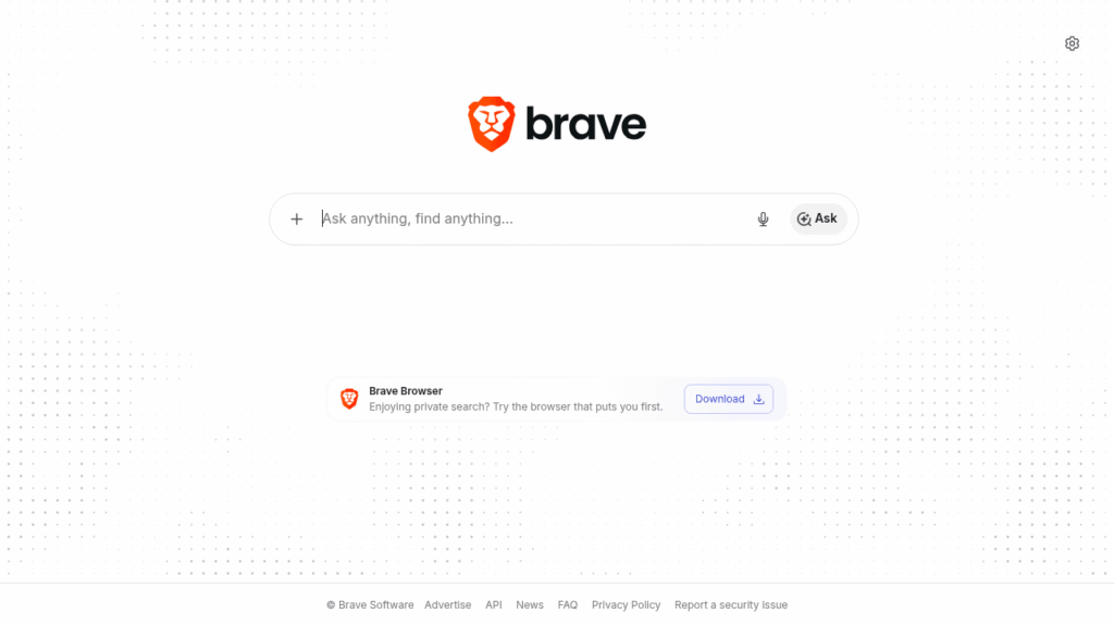 Capture d'écran de Brave Search