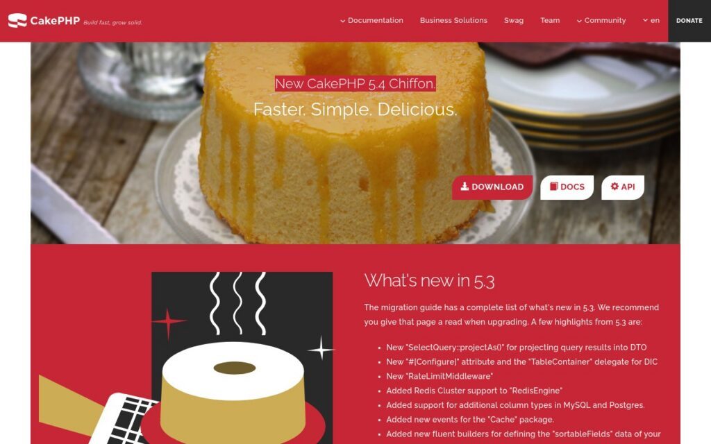 Capture d'écran de CakePHP