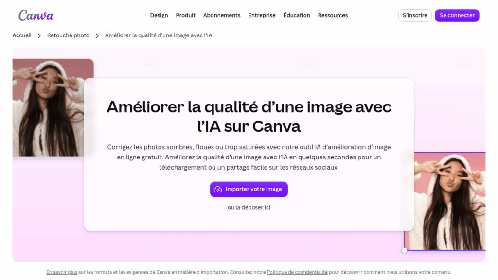 Capture d'écran de Canva