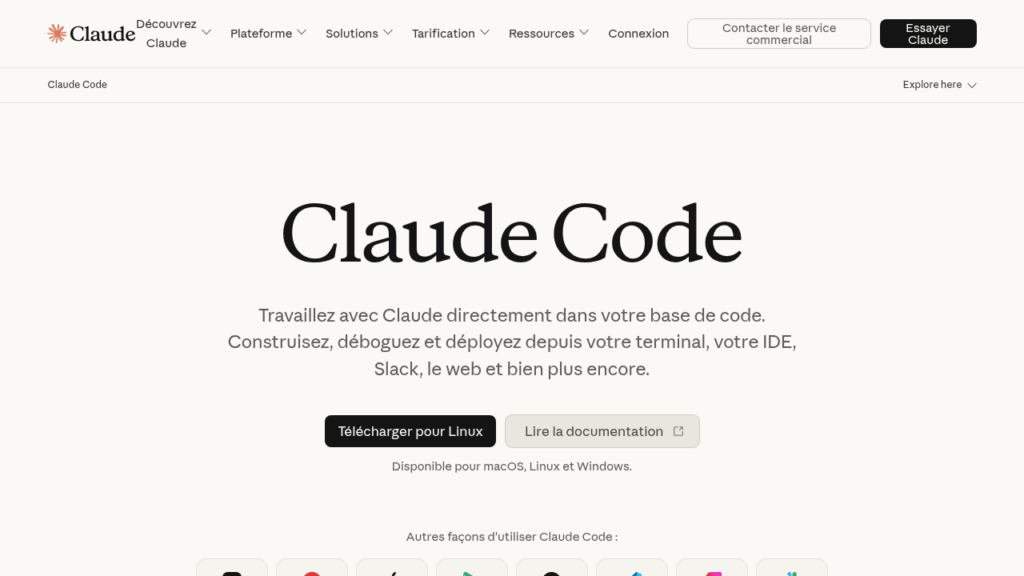 Capture d'écran de Claude Code