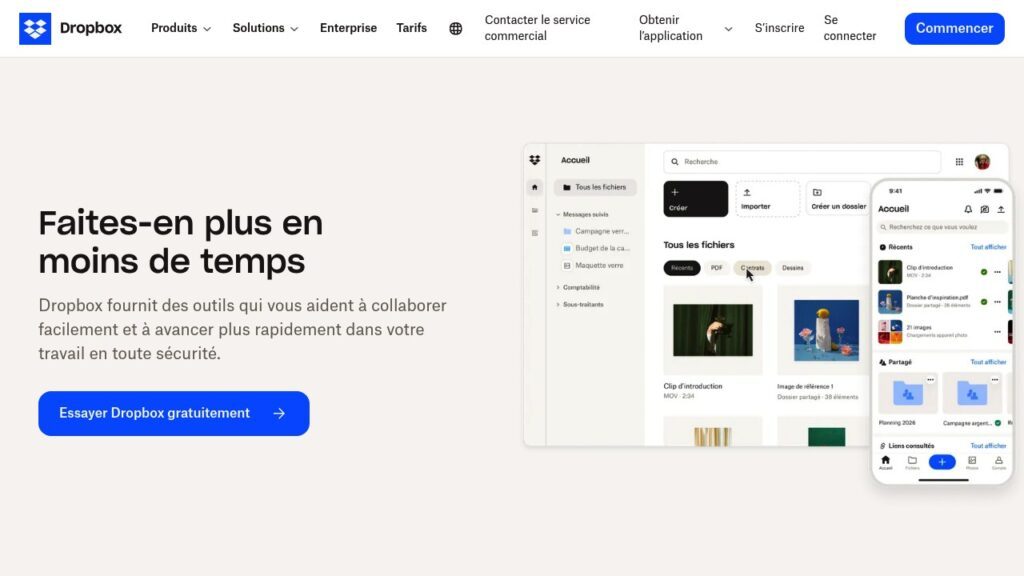 Capture d'écran de Dropbox