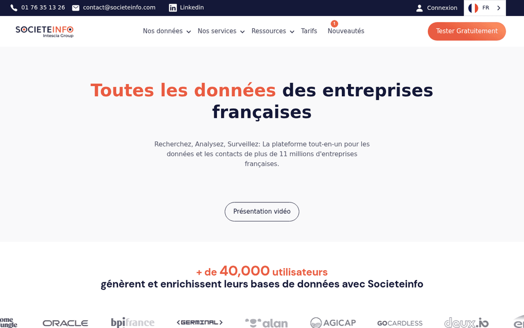Capture d'écran de Societeinfo