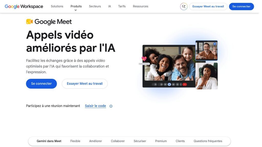 Capture d'écran de Google Meet