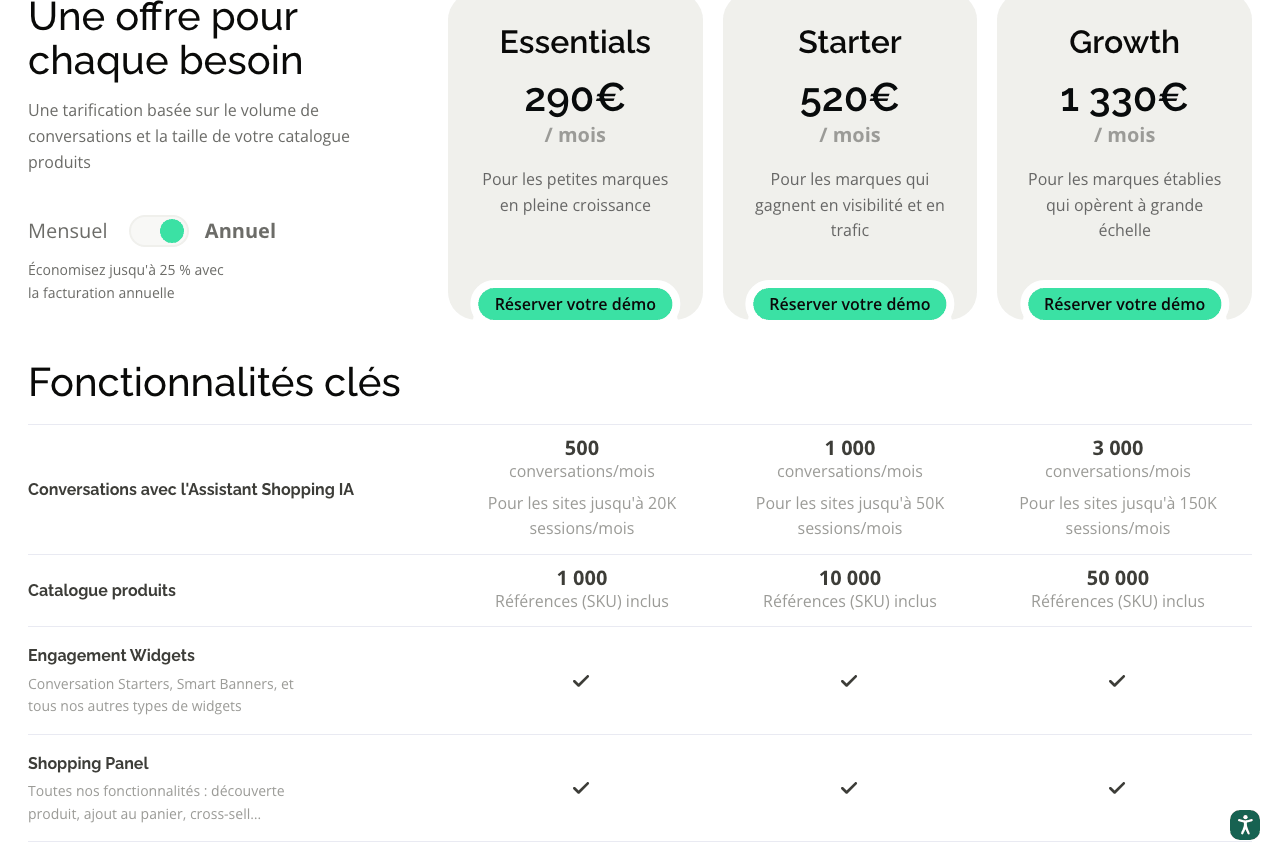 Tarifs d'iAdvize en septembre 2026