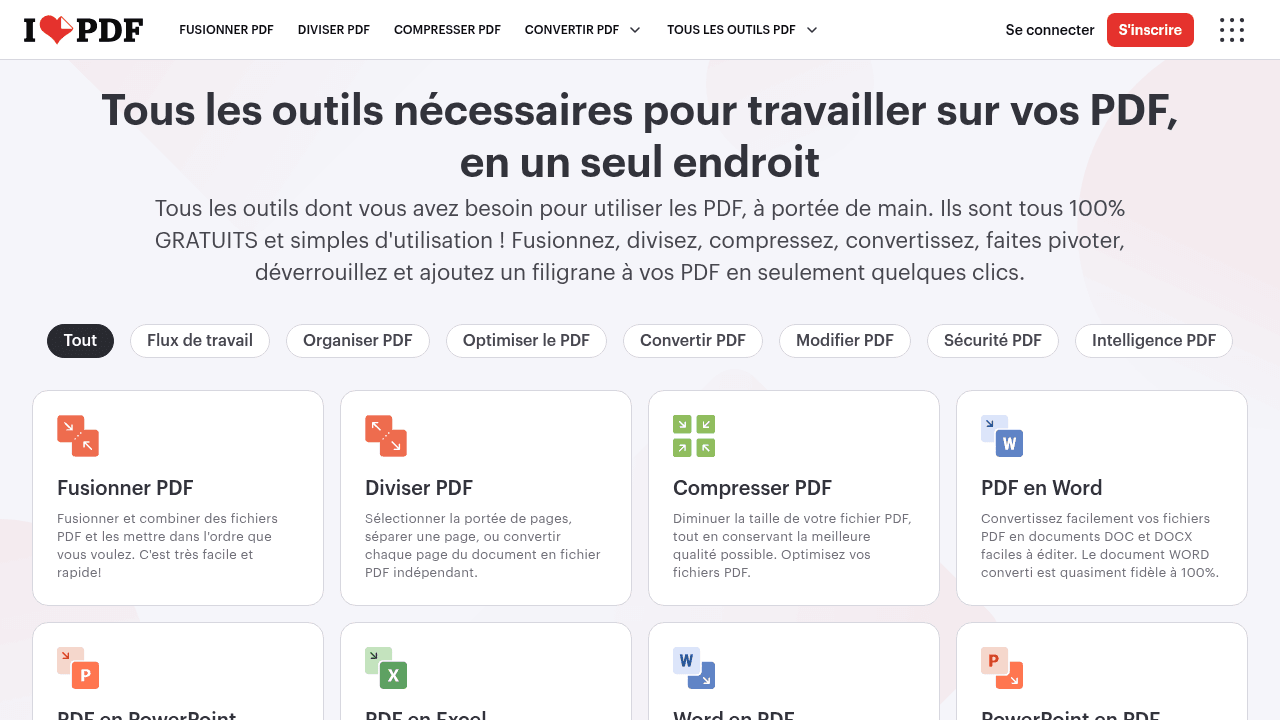 Capture d'écran de iLovePDF