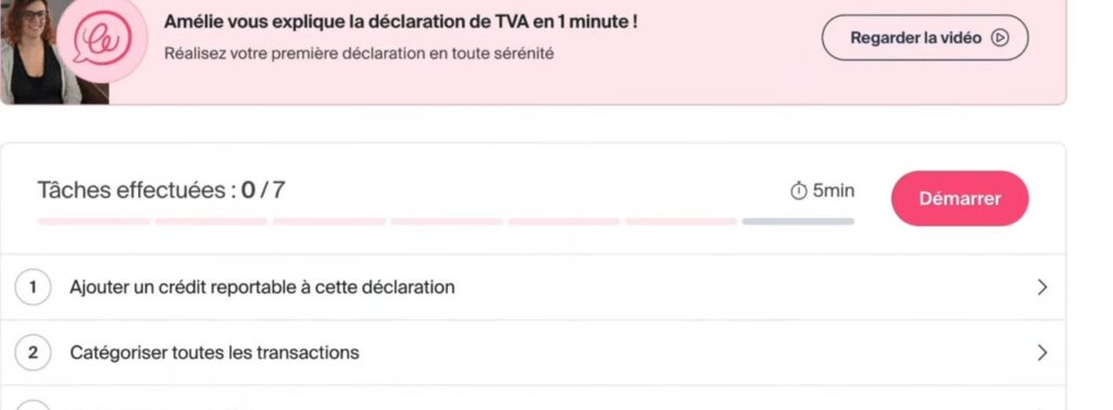 Parcours guidé de déclaration de TVA dans Indy